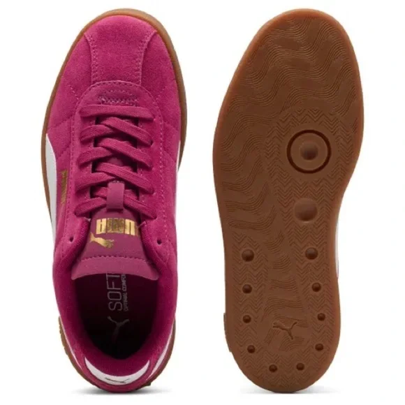 Puma Club II Trainers Sneakers Women’s Size 10 Berry/White/Gold NEW! - Picture 2 of 15